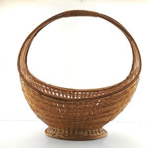 Vintage Handmade Boat shaped oblong gathering basket